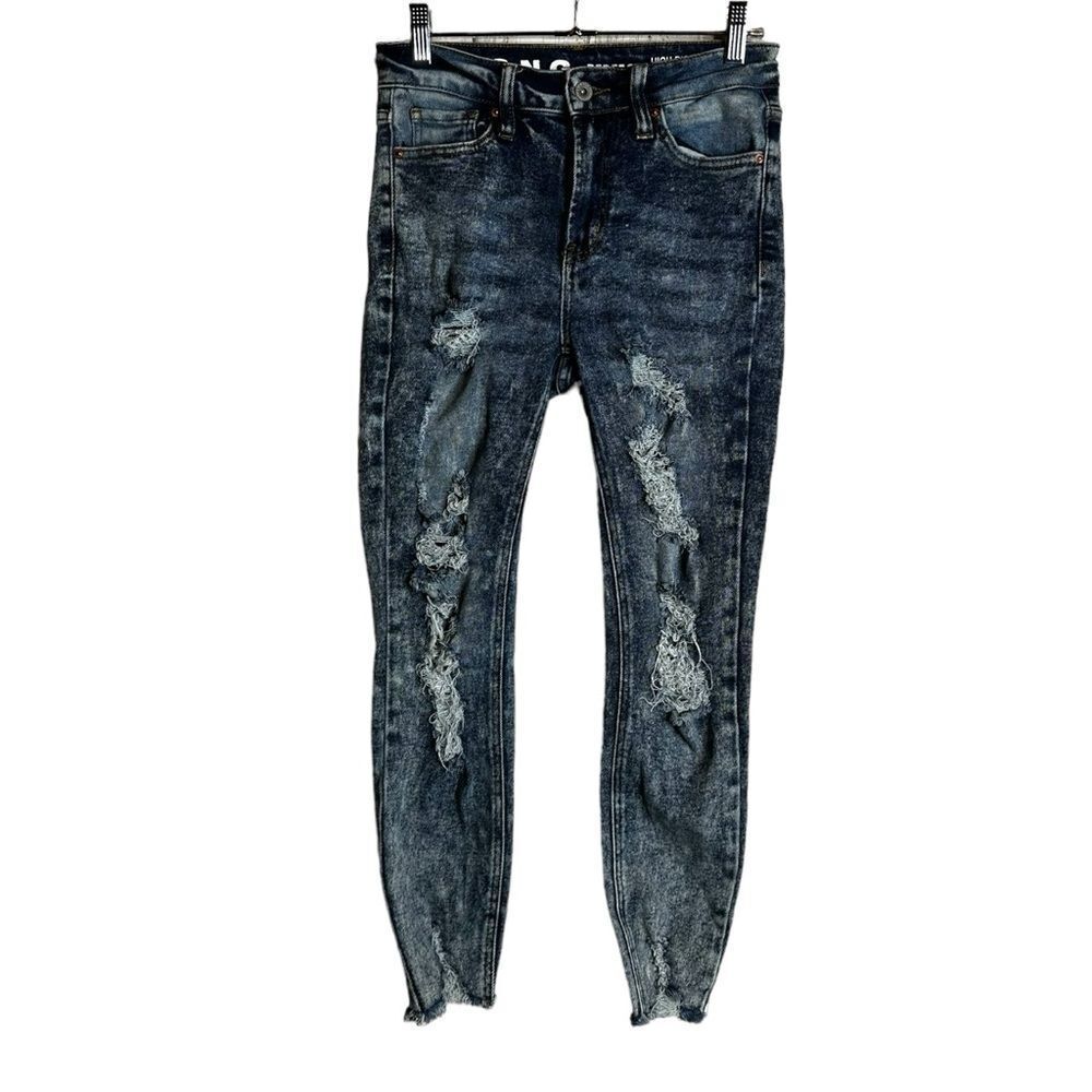 S.O.N.G. Ripped destruction acid wash high rise skinny jeans size 5 / 27
